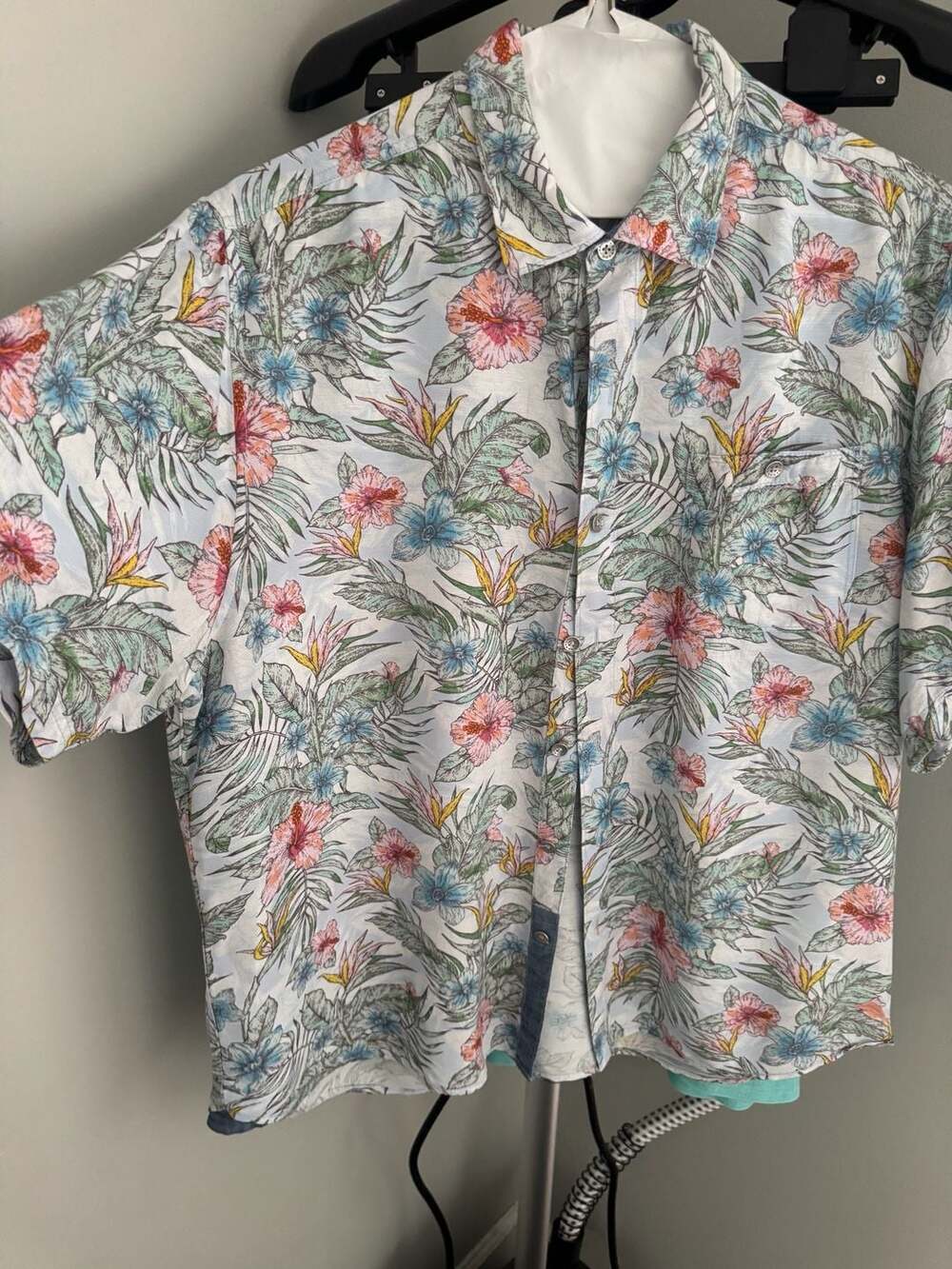 Tommy Bahama Sand Linen Sketch Gardens Camp Shirt Size 2XL Floral Print